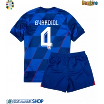 Maglie da calcio Croazia Josko Gvardiol #4 Seconda Maglia Bambino Europei 2024 Manica Corta (+ Pantaloni corti)